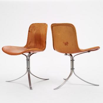 Poul Kjaerholm, a set of four "PK9" chairs, E. Kold Christensen, Denmark, 1960s.