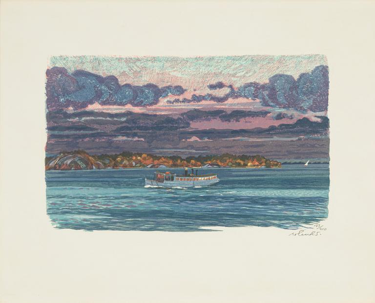Roland Svensson, lithograph in colours, signed and numbered 123/310.