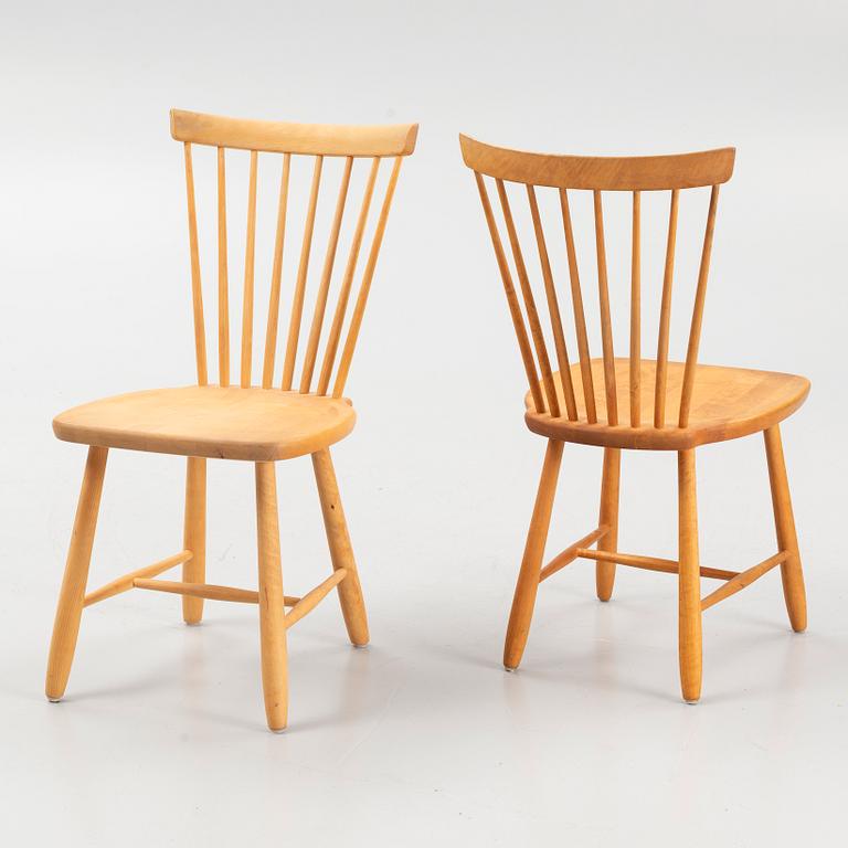 Carl Malmsten, seven "Lilla Åland" chairs, including Stolab, Sweden, 1997 and older.