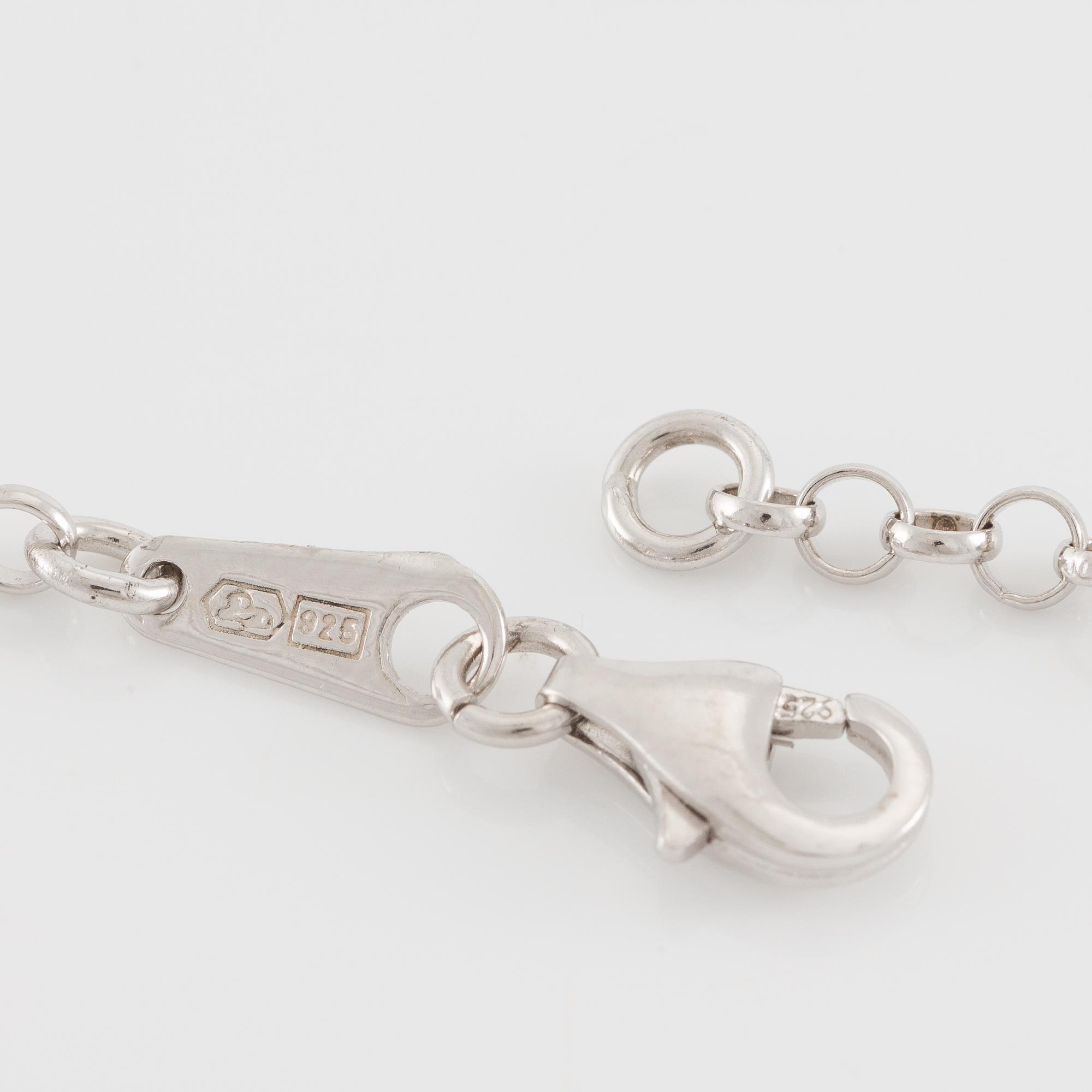 Tapio Wirkkala, pendant with chain "Moon Slice", sterling silver, for Kultakeskus.