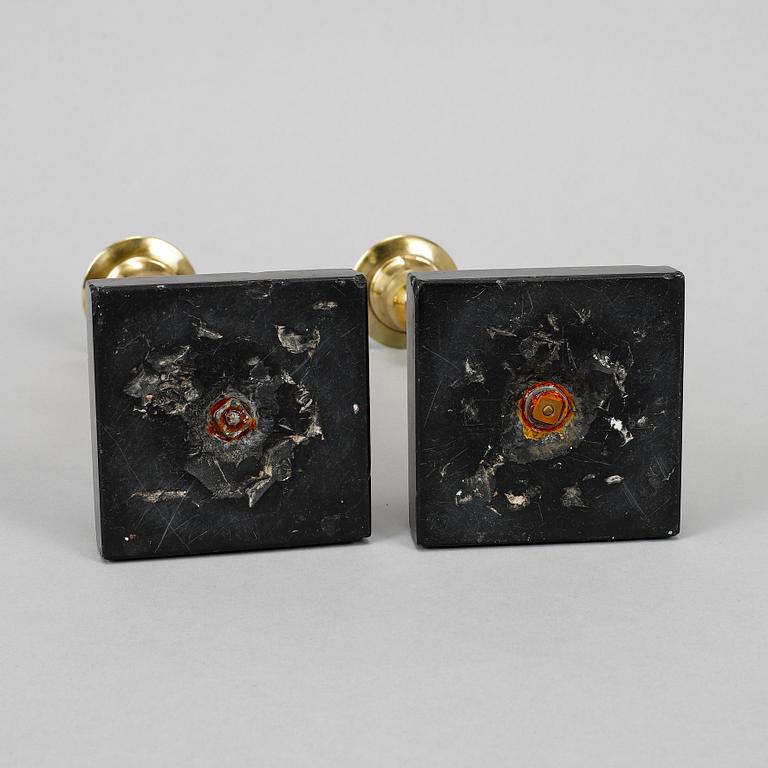 A pair of late gustavian candlesticks, circa 1800.