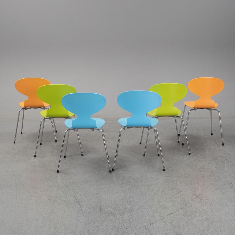Arne Jacobsen, stolar 6 st "Myran", Fritz Hansen, 1995.