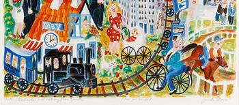 GUNILLA MANN, färglitografi, signerad.