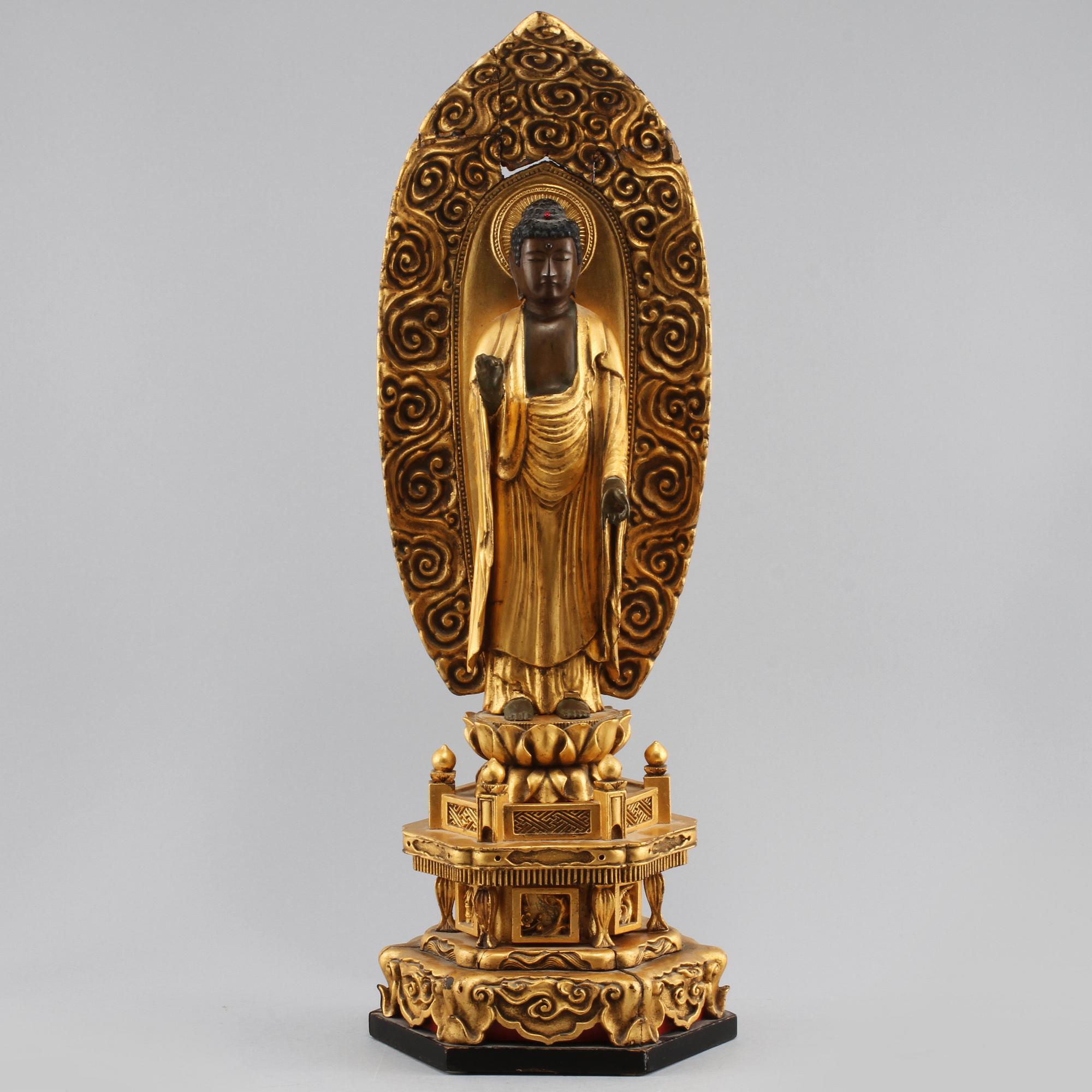 SKULPTUR, trä, orientalisk, omkring år 1900.