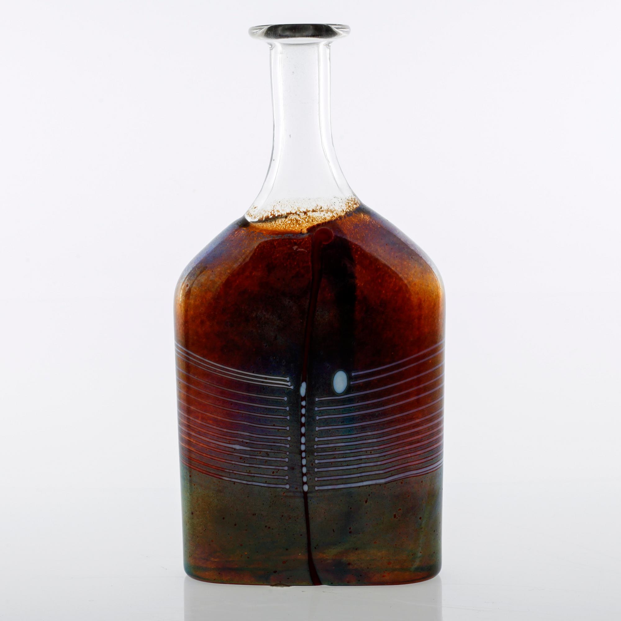 BERTIL VALLIEN, flaskor, 4 st, glas, Kost Boda, sent 1900-tal.