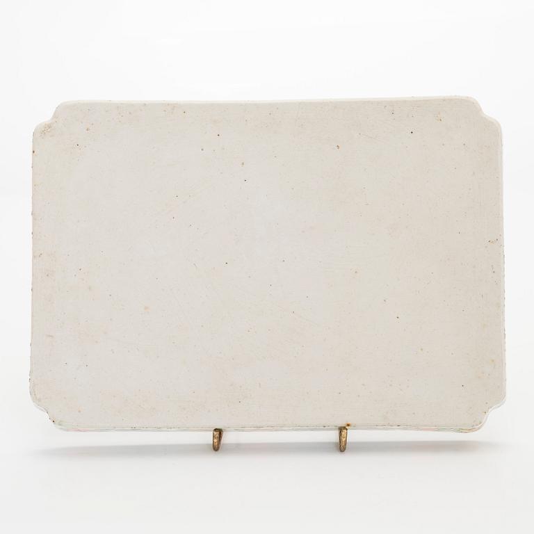 Bricka, porslin, Qingdynastin, 1800-tal.