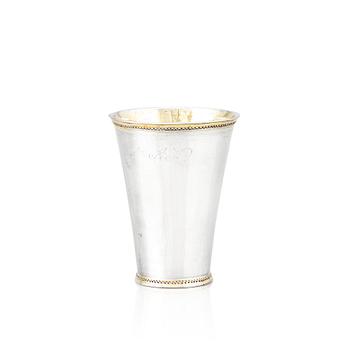 A Swedish 18th century parcel-gilt silver beaker, mark of Johan Caspar Sauer, Stockholm 1715.