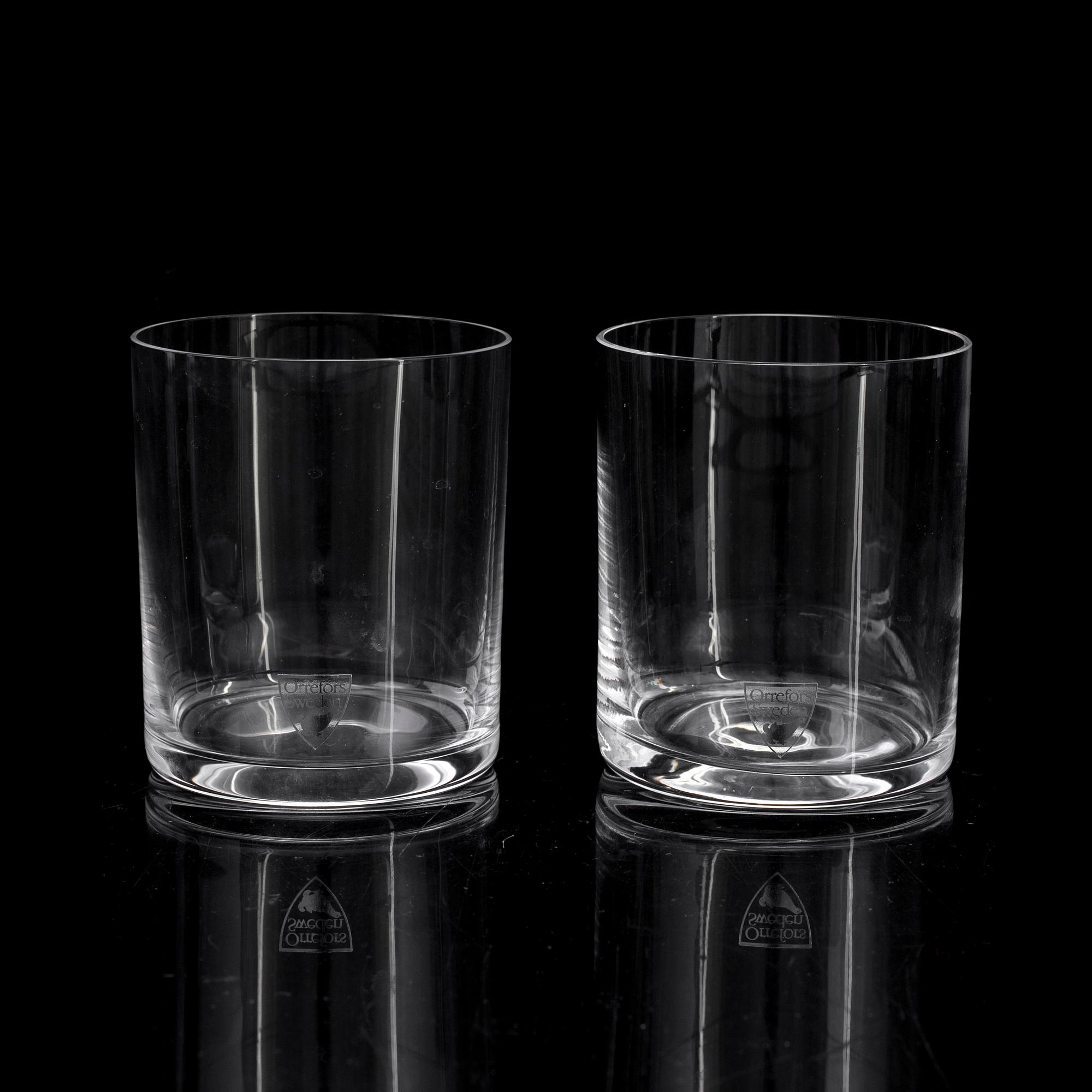 Six Gunnar Cyrén 'Nobel' tumbler glasses, for Orrefors.