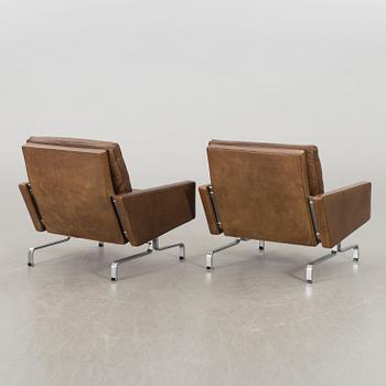 POUL KJAERHOLM, a pair of PK31 armchairs for E Kold Christensen Denmark later part of the 20th century.