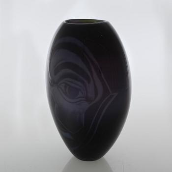 a glass vase, Orrefors, signed and dated.