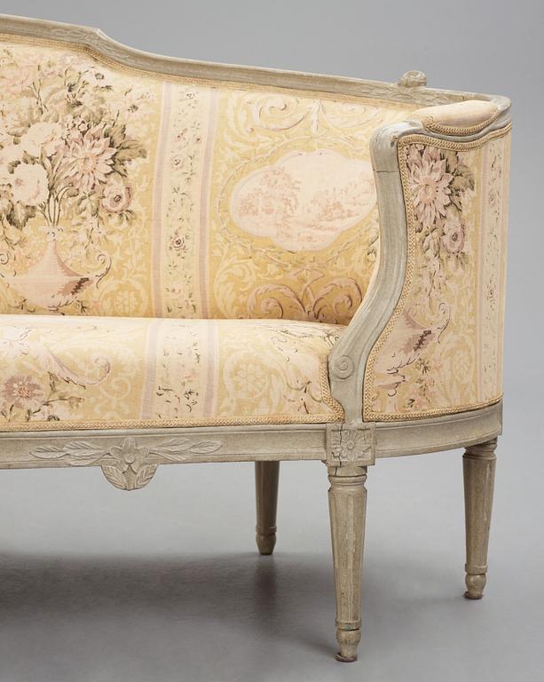 Soffa, Stockholmsarbete, sent 1700-tal, Gustaviansk.