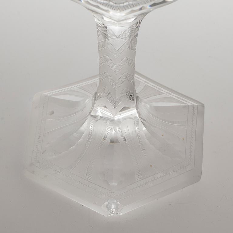 A glass vase, "Sex Gracer" by Simon Gate, Orrefors, second quarter of the 20th century.