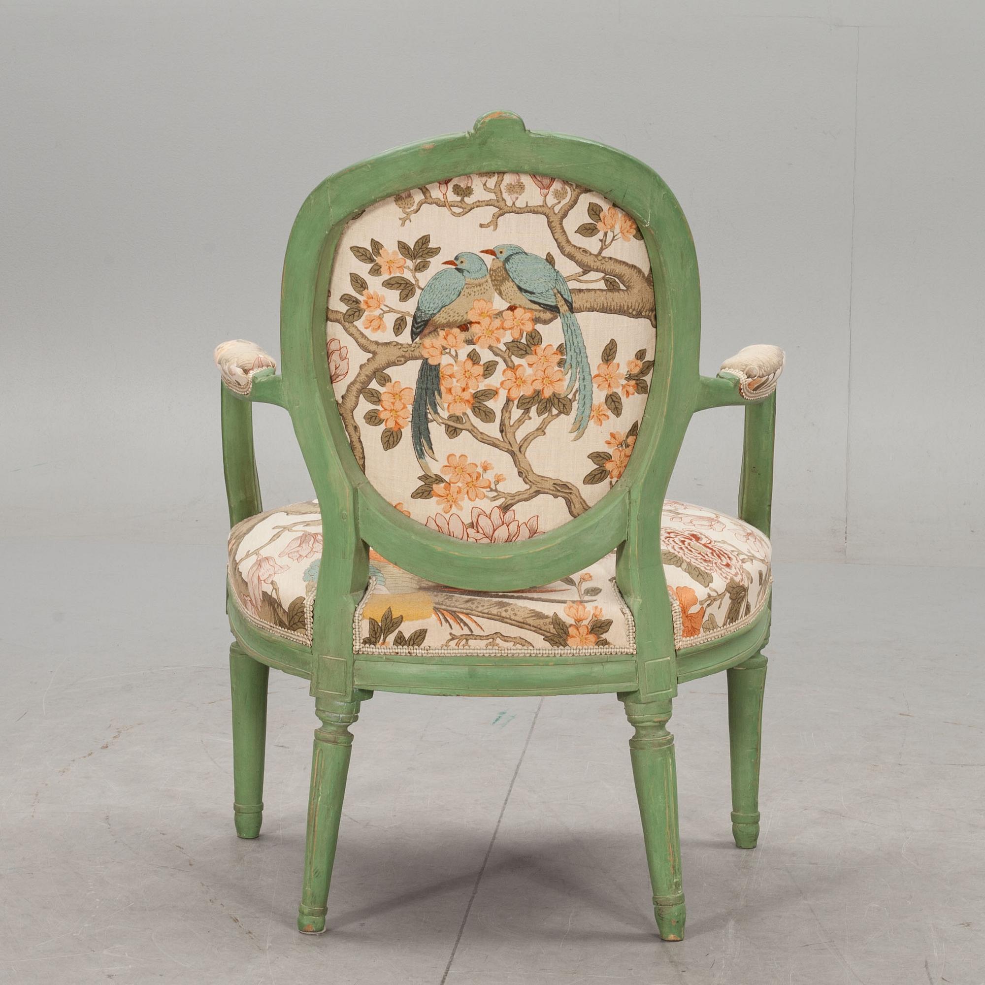 KARMSTOL, gustaviansk,  1700-talets slut.