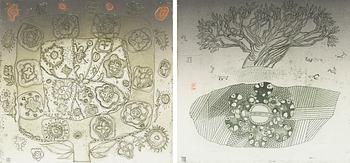 Vive Tolli, Two etchings in a cardboard box.