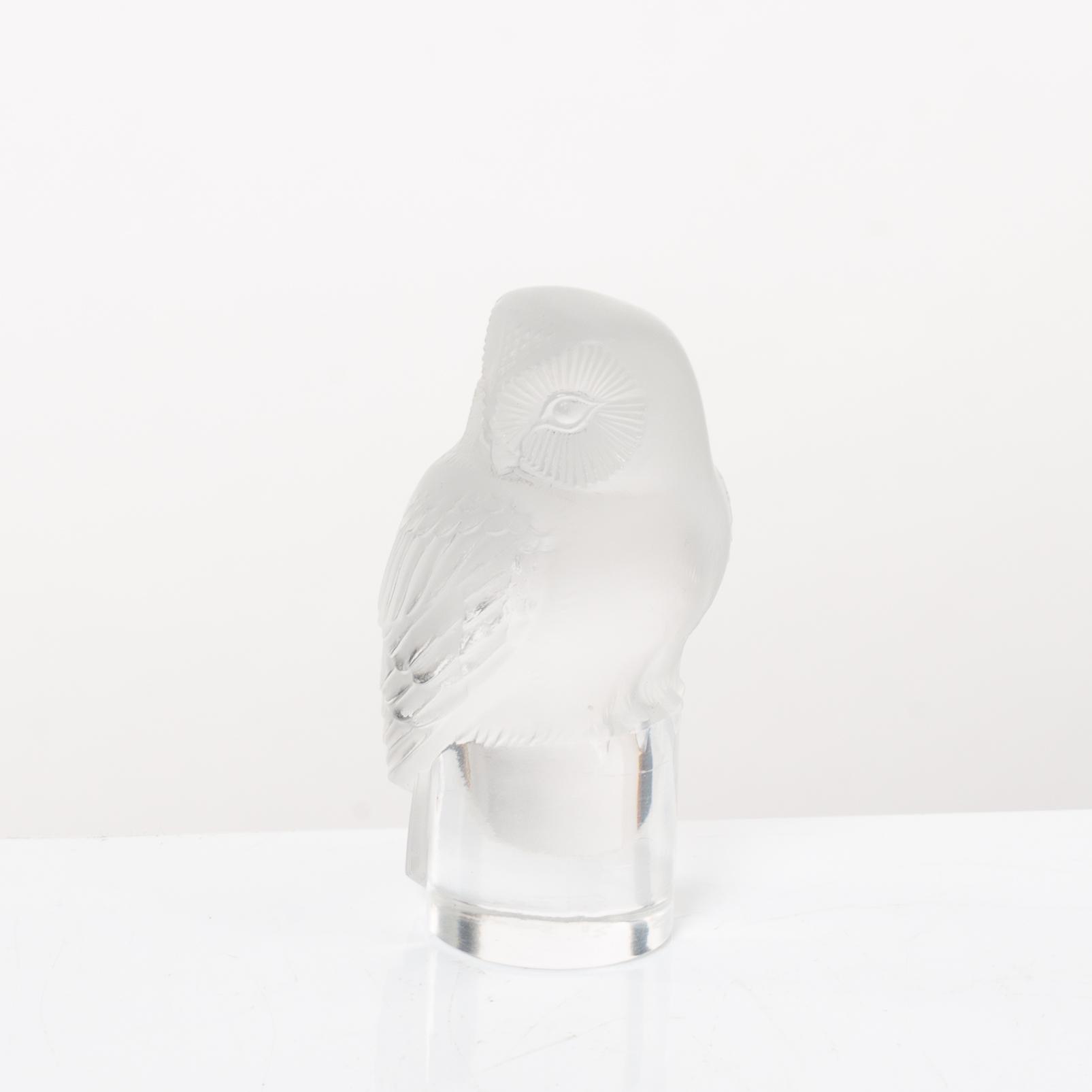 9 glass figurines, Lalique, France.