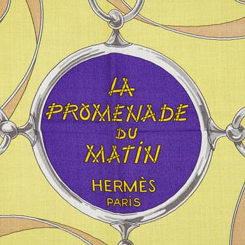 Hermès, a cachmere and silk 'La Promenade du Matin' scarf.