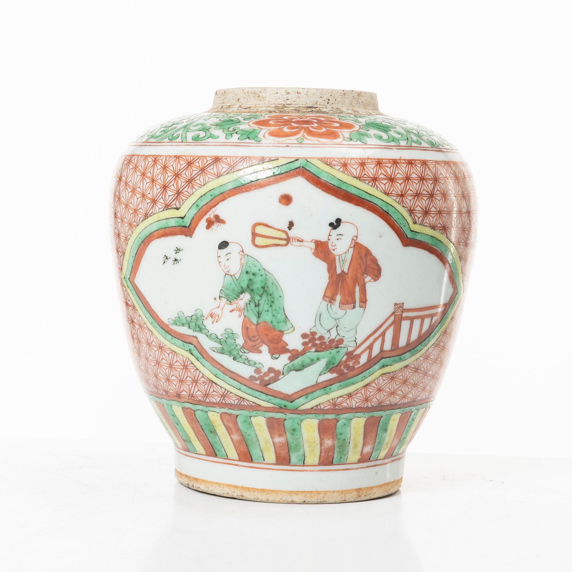 Bojan / kruka, porslin, Kina, Qingdynastin, Kangxi (1662-1722).