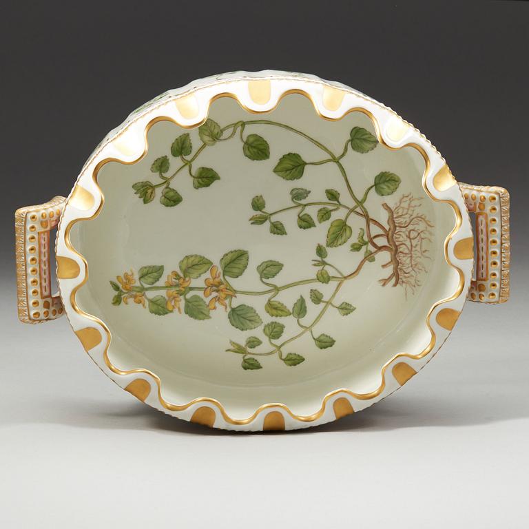 GLASSKÖLJARE, porslin. "Flora Danica", Royal Copenhagen, Danmark, 1900-tal.