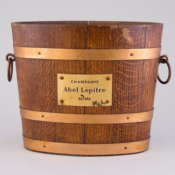 An oak 'Abel Lepitre' Champagne bucket, Reims, France, latter half of the 20th Century.