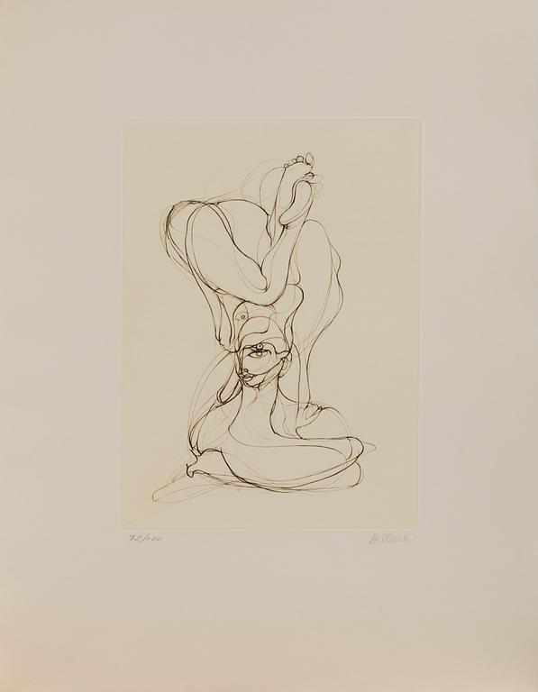 HANS BELLMER, "Les anagrammes du corps". 10 etchings, 1973, each signed in pencil and numbered 72/100.