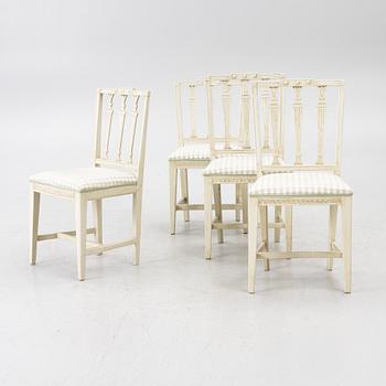 Four late Gustavian chairs, 19th century.