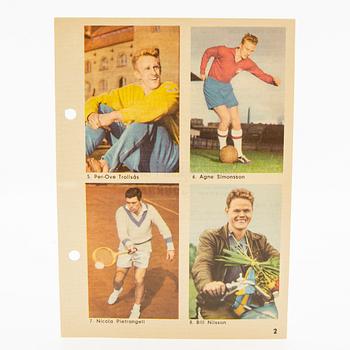 Idol cards, "Stars of Sport", including Cassius Clay, Nacka Skoglund, among others. Hemmets Journal, 1960s.