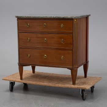A gustavian style chest of drawers from the second half of the 20th century.