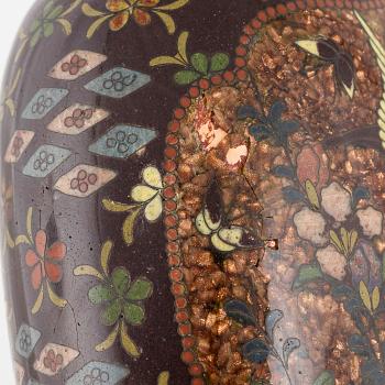 A set of nine Japanese cloisonne vases, 20th Century.