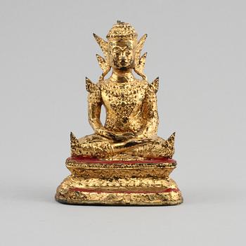 FIGURIN, delvis förgylld metall, Thailand, sent 1800-tal.