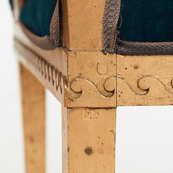 A pair of late Gustavian armchairs by Ephraim Ståhl (master in Stockholm 1794-1820).