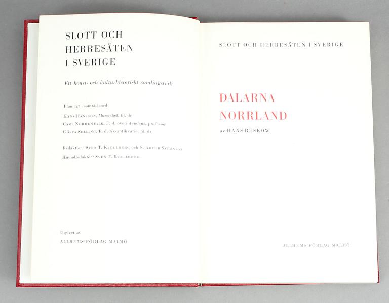 BOKVERK, 9 volymer, "Svenska slott och herresäten", Allhems Förlag, Malmö, 1960/70-tal.