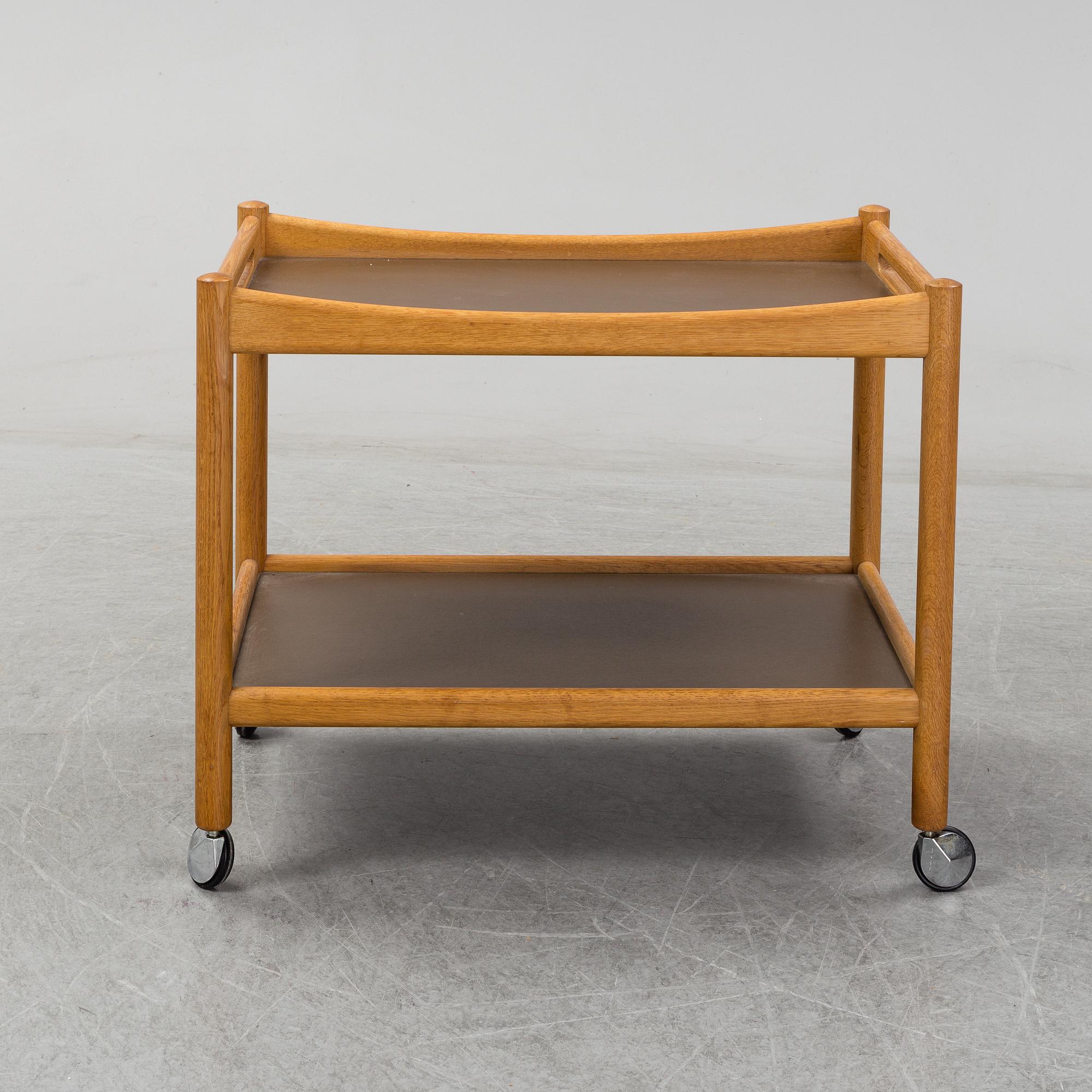 HANS J WEGNER, a oak serving trolley, Denmark.
