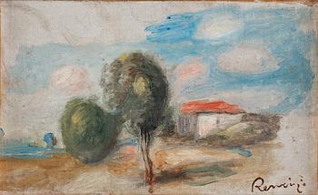 Pierre-Auguste Renoir, Landscape study with trees and a house.