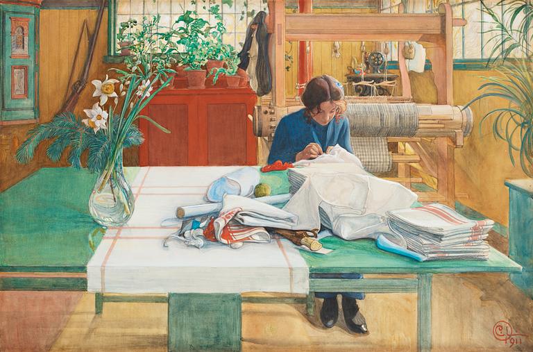 Carl Larsson, "Syende flicka" / "Anna S.".