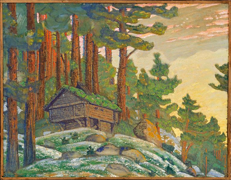 NICOLAI KONSTANTINOVITCH ROERICH, COTTAGE IN TWILIGHT.