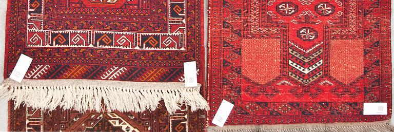 GALLERIMATTA samt BÖNEMATTA, semiantik, Afghan, 288 X 81 samt 108 X 80 cm.