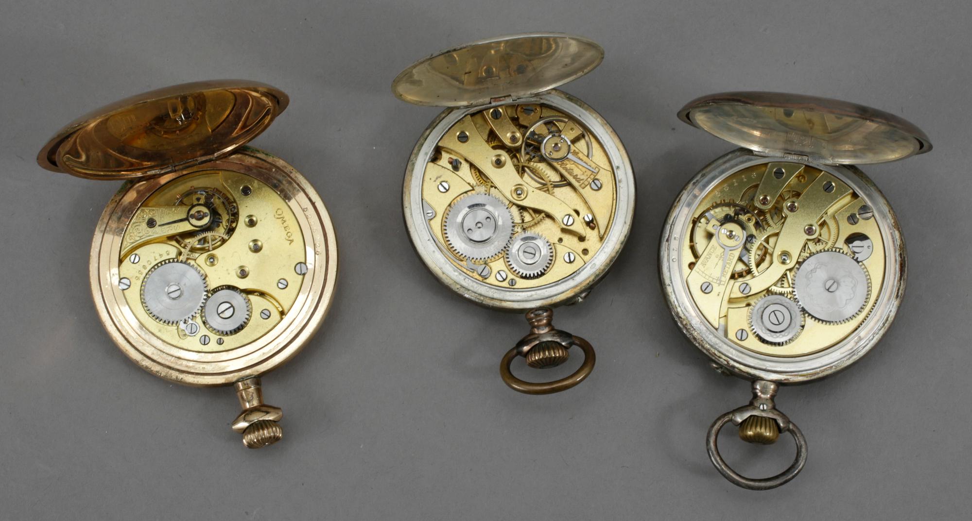FICKUR, 7 st, en av doublé, 6 silver, 1900-talets första hälft.