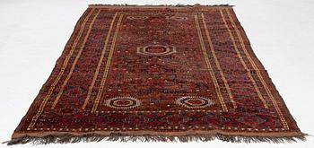 An antique Beshir rug, West Turkmenistan, c. 340 x 169 cm.