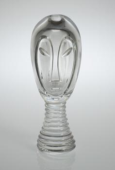 A Vicke Lindstrand cut glass sculpture/vase, Kosta 1950's-60's.