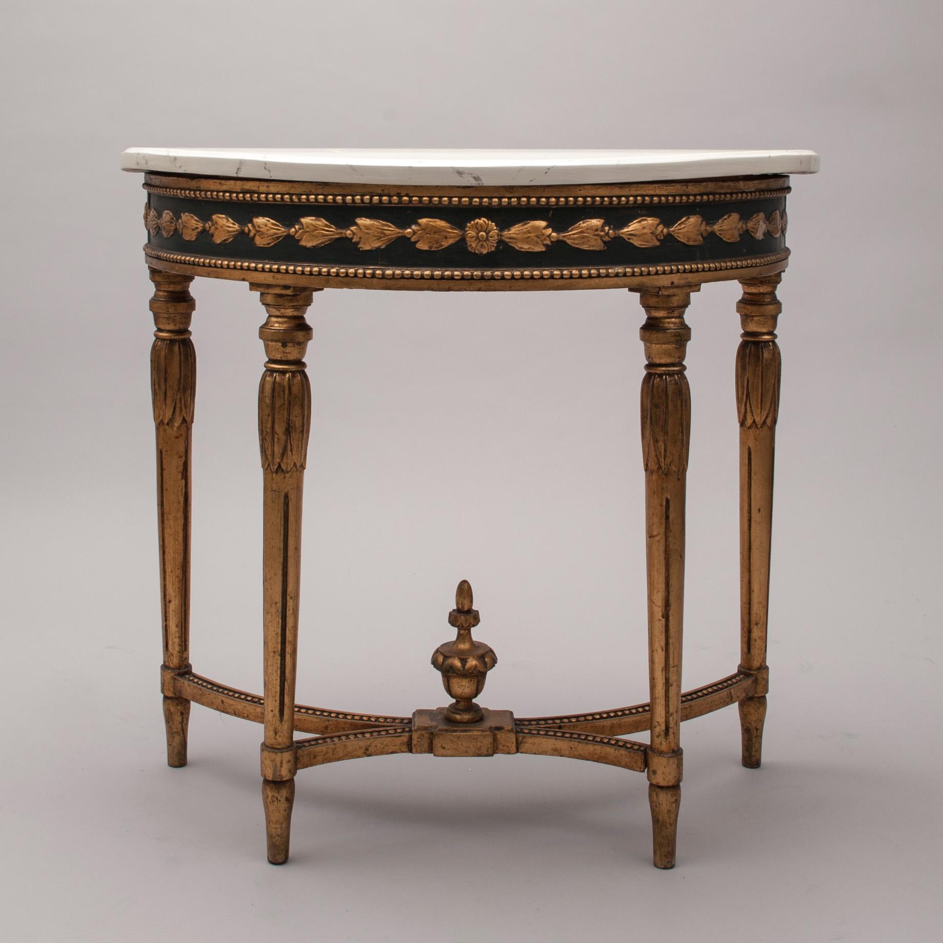 SPEGEL samt KONSOLBORD, sengustaviansk stil, 1900-talets början.