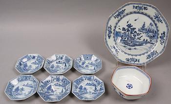 PARTIPORSLIN, 8 delar, Kina och Japan, 1700-1800-tal.