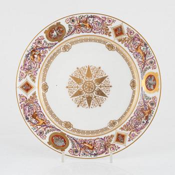 A pair of French Sèvres dinner plates, Louis Philippe.