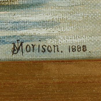 OKÄND KONSTNÄR, olja på duk, signerad J Morison, daterad 1888.
