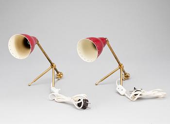 BORDSLAMPOR, ett par, Boris Lacroix, Frankrike, 1900-talets mitt.