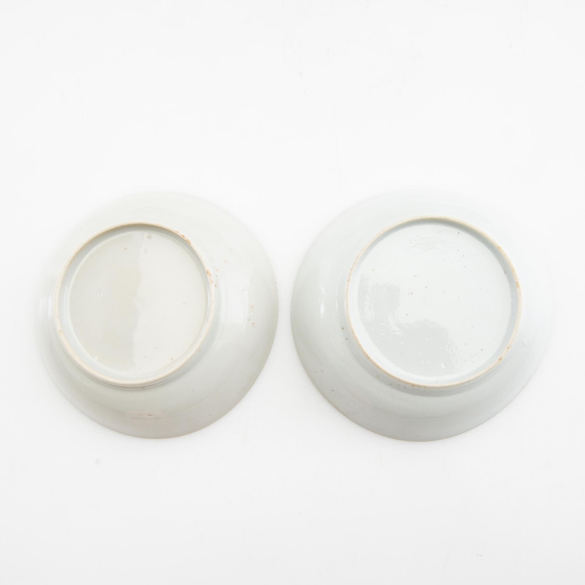 Plates 7 pcs and 1 dish, porcelain, Qianlong (1736-95), Qing dynasty.