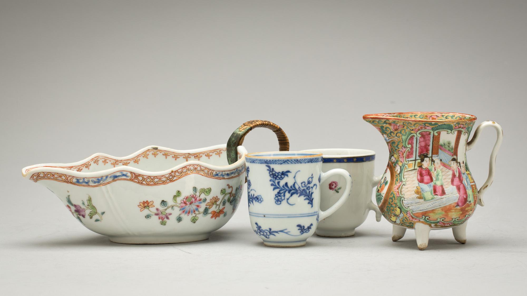PARTI PORSLIN, 4 delar. Kina 1700/1800-tal.