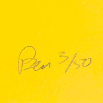 BEN VAUTIER, a serigraph, signed and numbered 3/50.