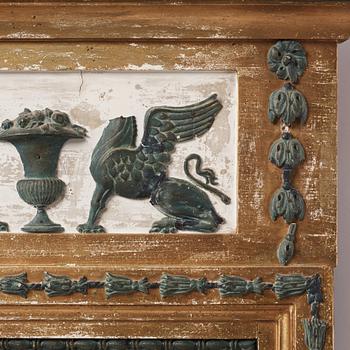 A late Gustavian giltwood and gesso mirror by G. Lindberg (master in Stockholm 1791-1804).