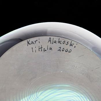 KARI ALAKOSKI, A glass vase signed Kari Alakoski Iittala 2000.