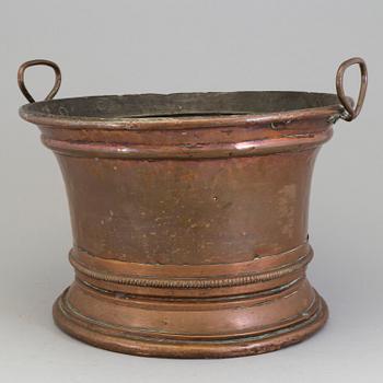 An 18th century copper wine cooler.